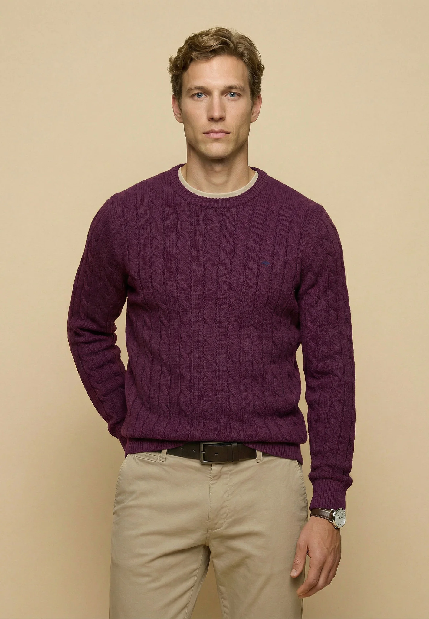 Strickpullover aus Baumwolle mit Zopfmuster - Image 6