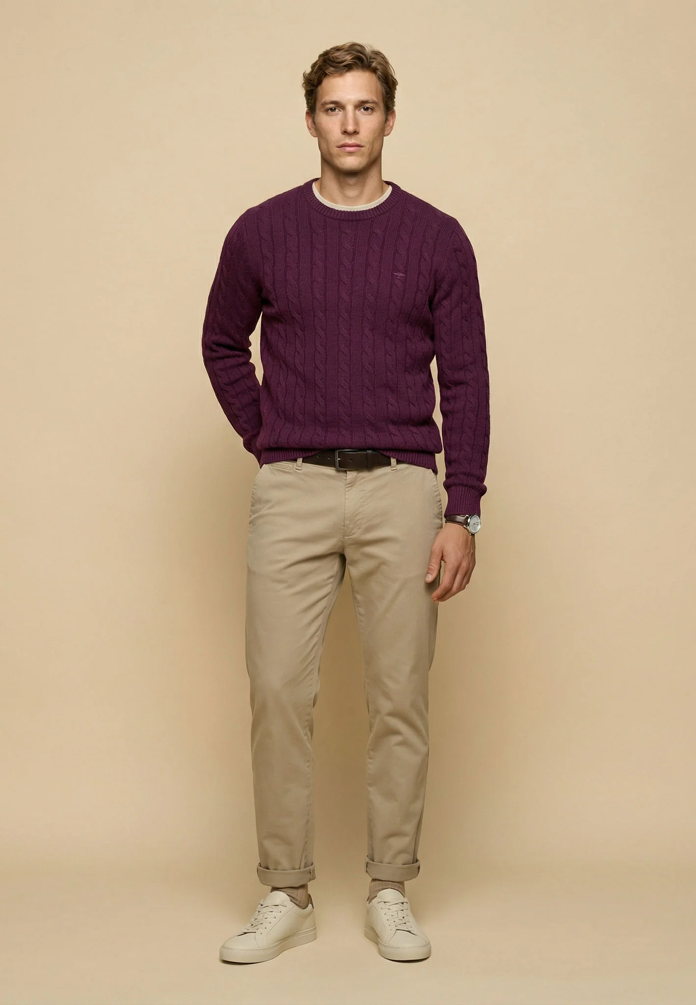 Strickpullover aus Baumwolle mit Zopfmuster - Image 7