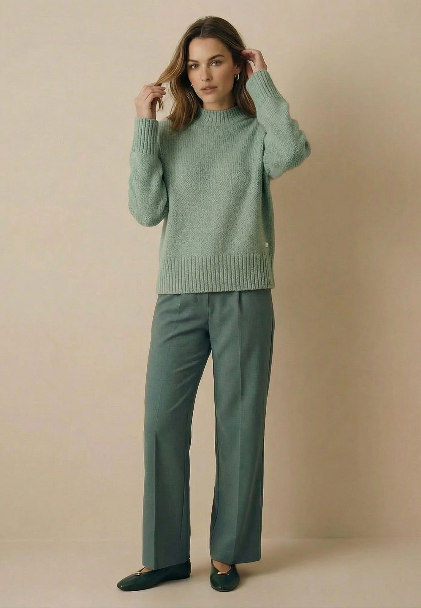 Strickpullover aus Baumwollmix mit Stehkragenoptik und breiten Bündchen - Image 10