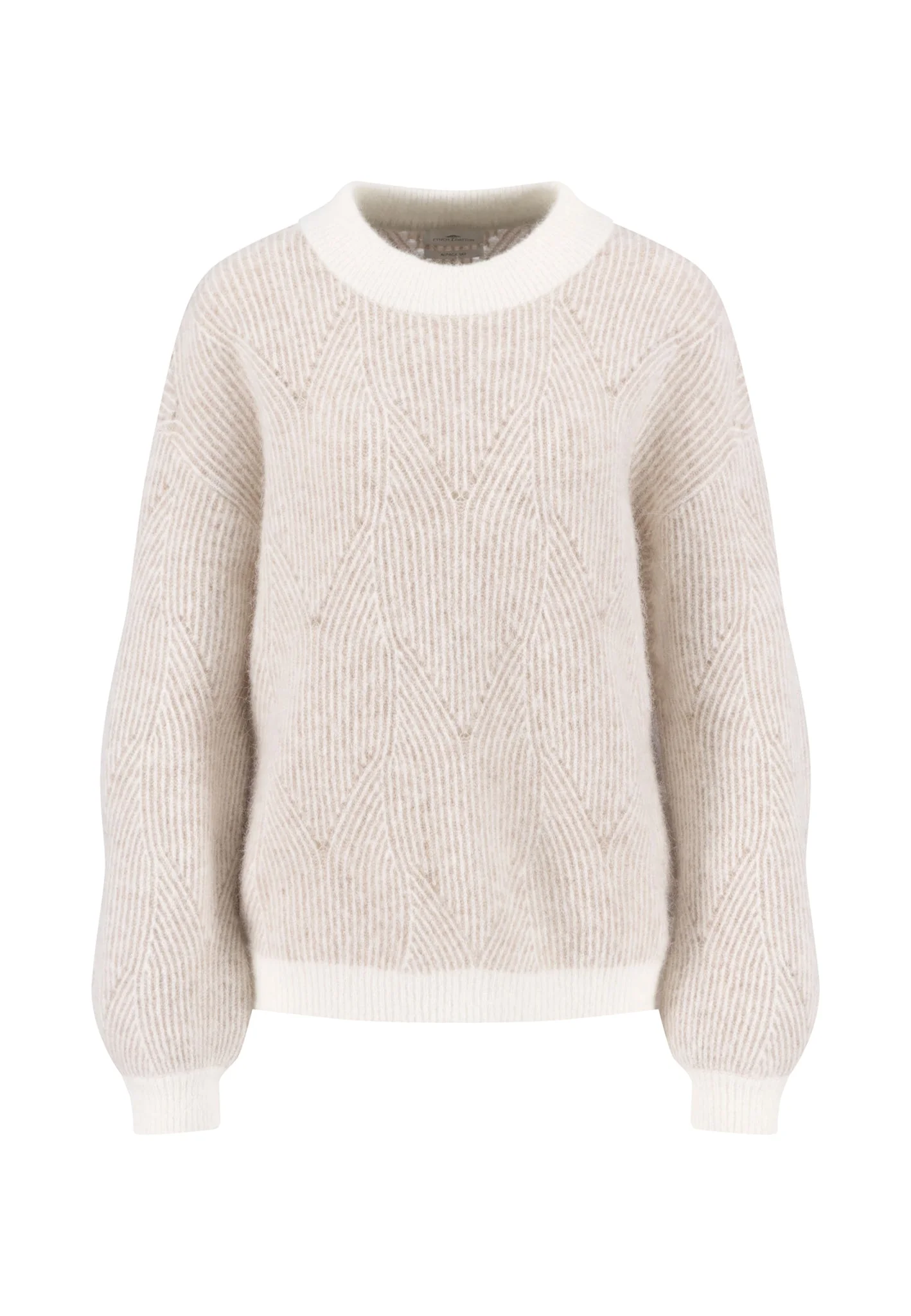 Strickpullover mit Strukturmuster im Alpaka-Wollmix und Kontrastbündchen - Image 11