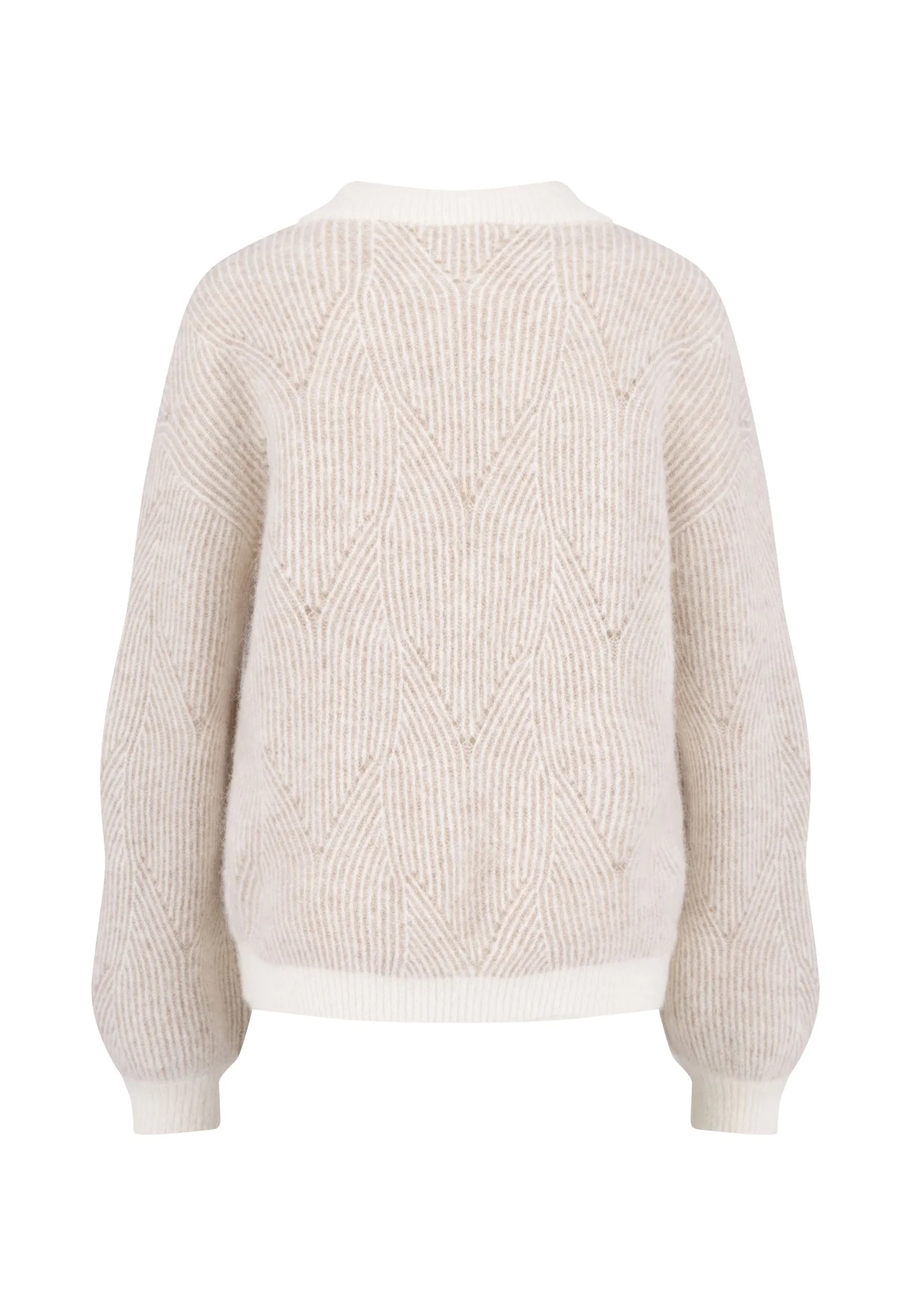 Strickpullover mit Strukturmuster im Alpaka-Wollmix und Kontrastbündchen - Image 12