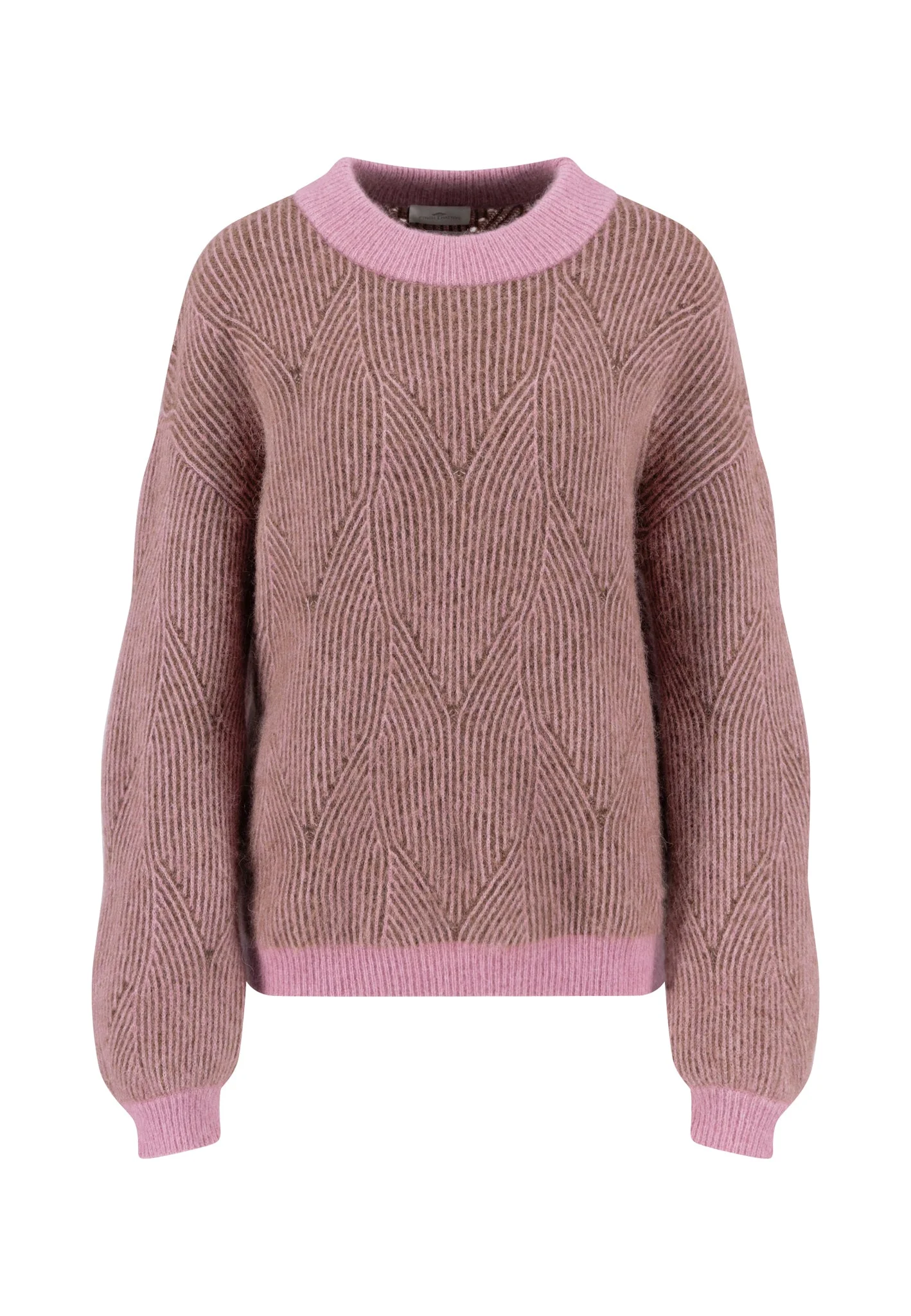 Strickpullover mit Strukturmuster im Alpaka-Wollmix und Kontrastbündchen - Image 17