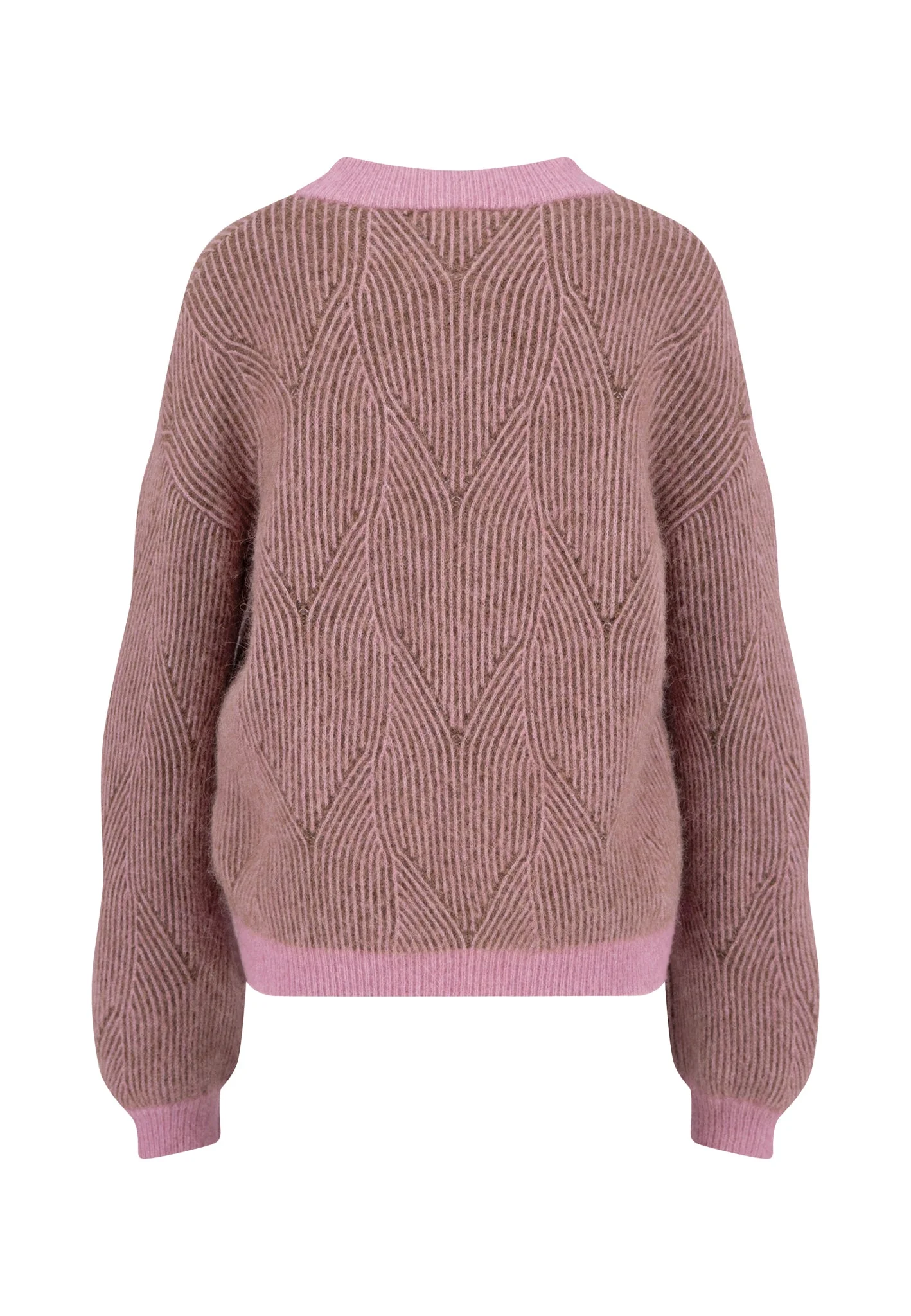 Strickpullover mit Strukturmuster im Alpaka-Wollmix und Kontrastbündchen - Image 18