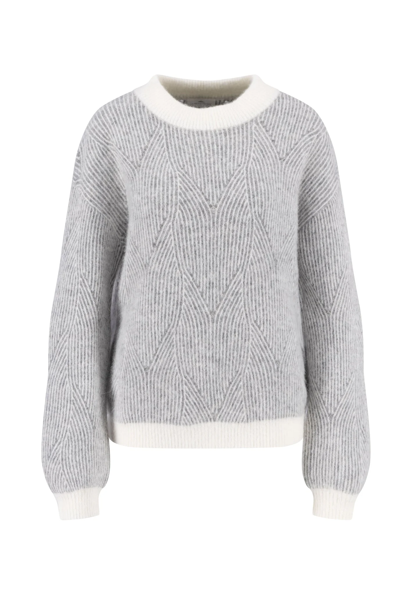 Strickpullover mit Strukturmuster im Alpaka-Wollmix und Kontrastbündchen - Image 5