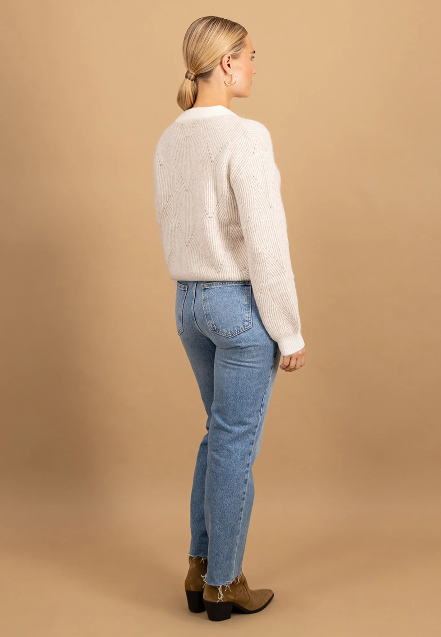 Strickpullover mit Strukturmuster im Alpaka-Wollmix und Kontrastbündchen - Image 9