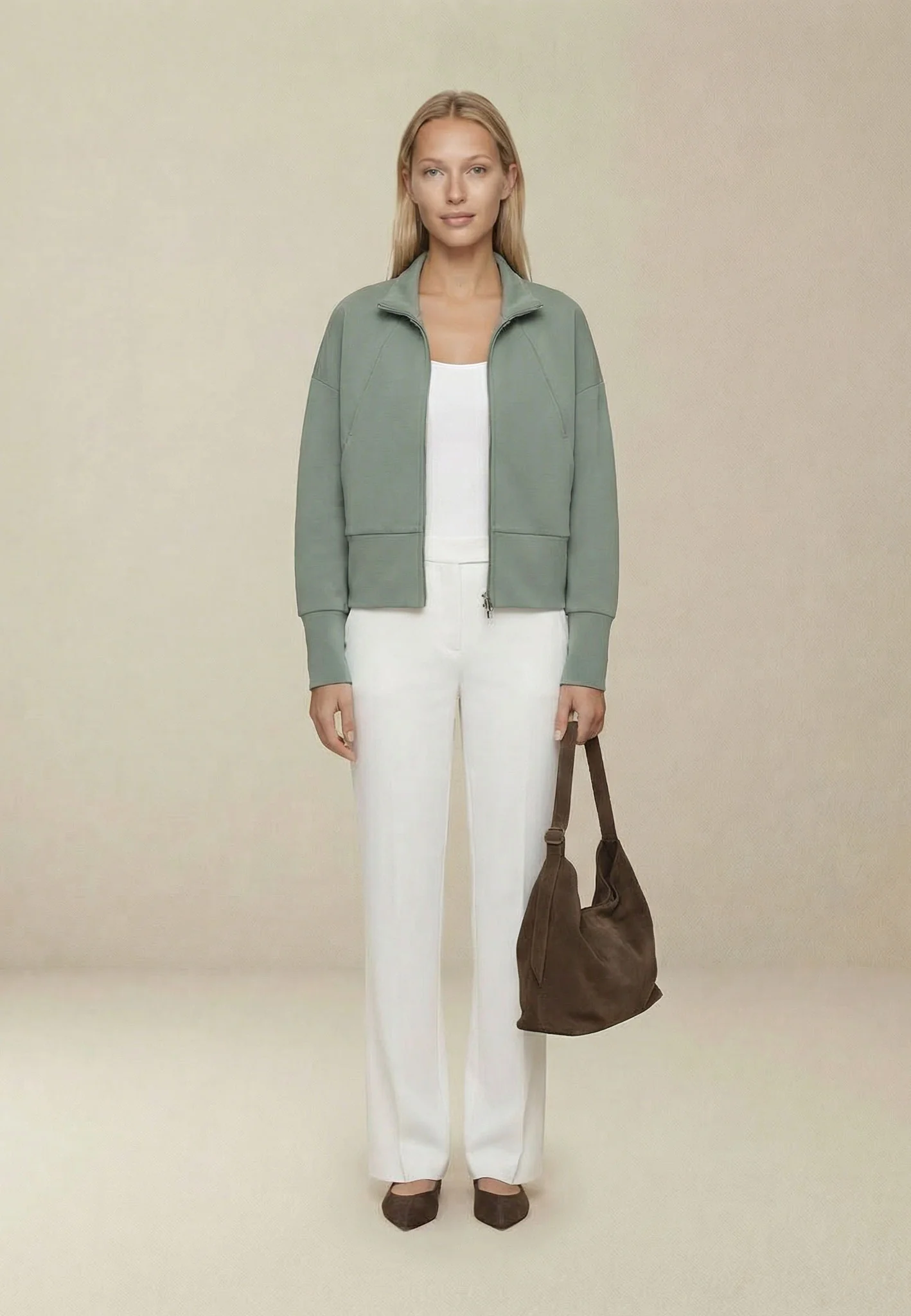 Sweatjacke aus Viskosemix mit Reißverschluss und Raglanärmeln - Image 9